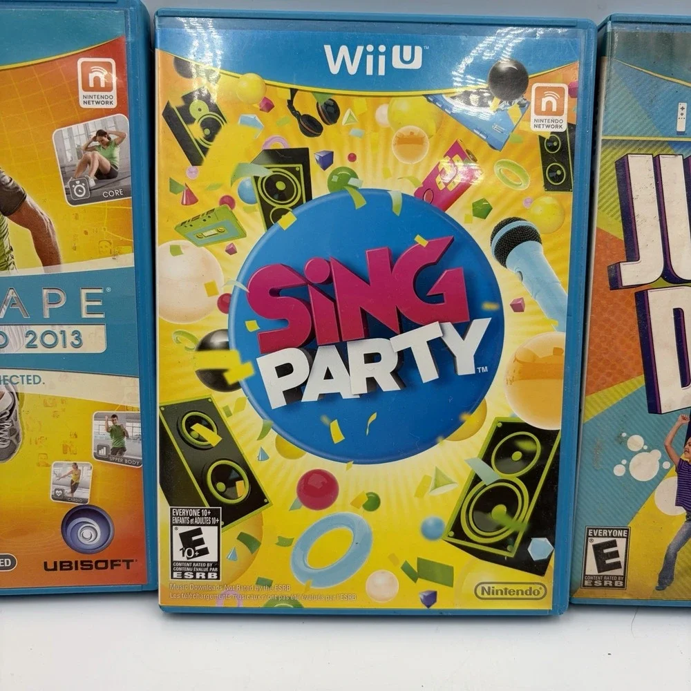LOT OF 3 Wii U Games Bundle Just Dance Kids 2014 Sing Party Your Shape Fitness